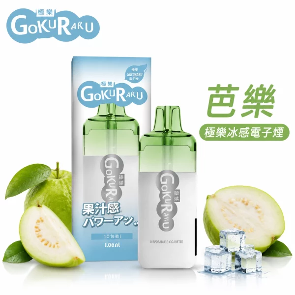 GOKURAKU 極樂 12000口 極樂冰感 一次性電子煙 芭樂口味