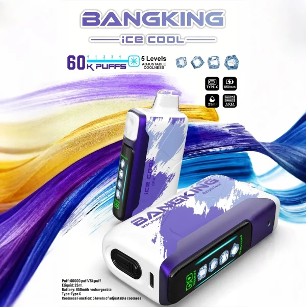 一次性電子煙｜Bang King Ice Cool 60000 - 葡萄冰口味
