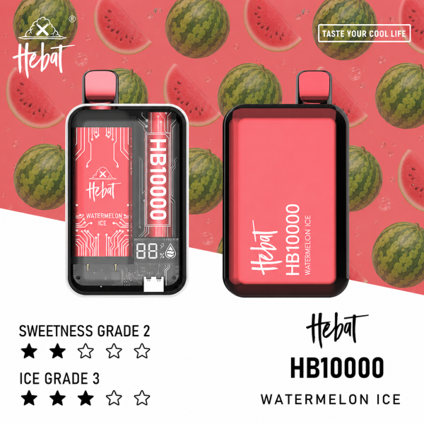 一次性電子煙｜HEBAT 喜貝 10000口 - 西瓜冰口味