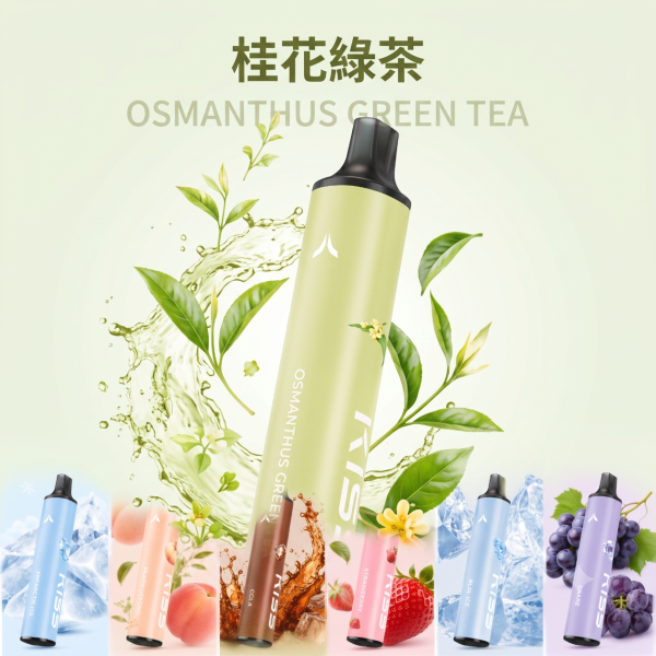 一次性電子煙｜KIS5 磁吸雙味 6500口 - 桂花綠茶口味