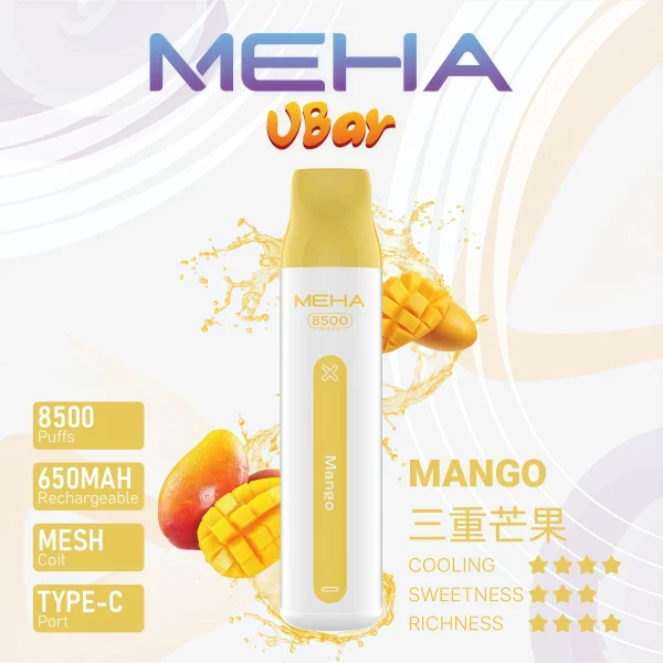 一次性電子煙｜MEHA 魅嗨 VBar 小白條 - 三重芒果