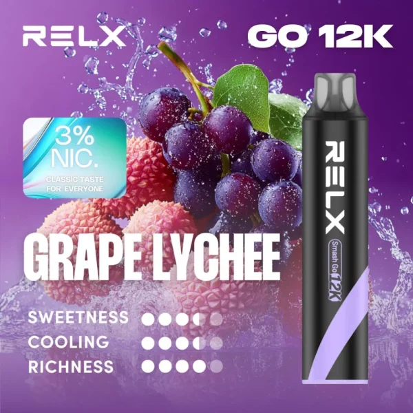 一次性電子煙｜RELX 悅刻 Smash Go 黑條 - 葡萄口味