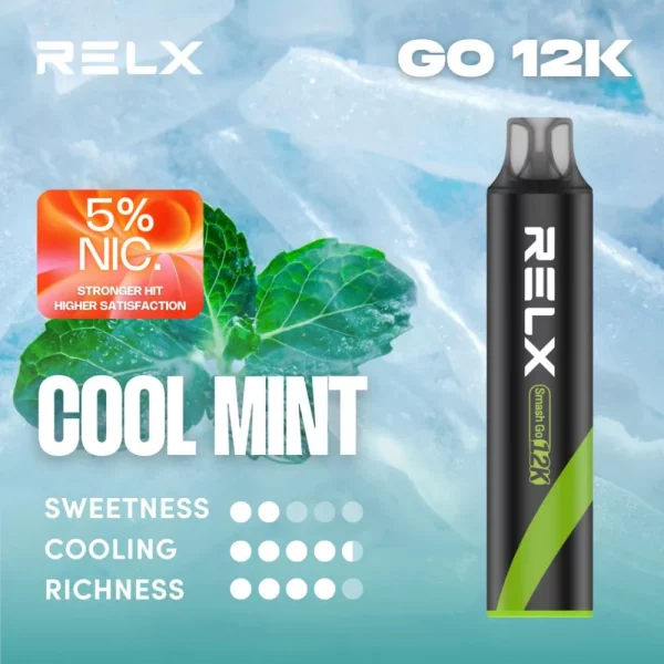一次性電子煙｜RELX 悅刻 Smash Go 黑條 - 薄荷口味