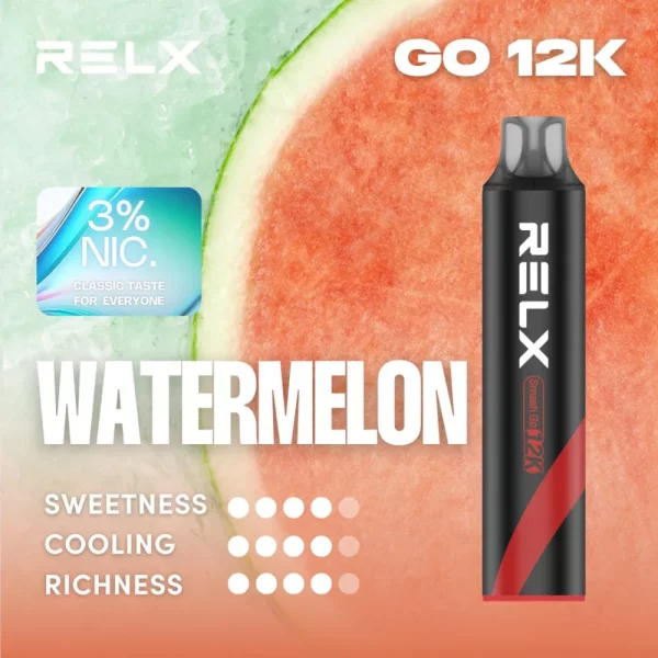 一次性電子煙｜RELX 悅刻 Smash Go 黑條 - 西瓜口味