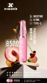 一次性電子煙｜XIAOKE 梟客 8500口 - 蜜桃烏龍口味