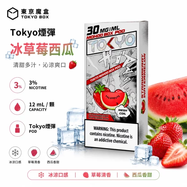 東京魔盒 Mohoo 煙彈 冰草莓西瓜口味