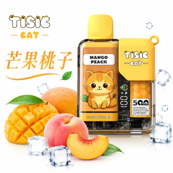 貓咪 TISIC 12000口 一次性電子煙 芒果桃子口味
